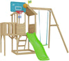 TP Treehouse Wooden Playhouse-Outdoor Climbing Frames, Outdoor Slides, Outdoor Swings, Play Houses, Playground Equipment, Playhouses, TP Toys-With Slide, Balcony & Basketball Hoop-Learning SPACE