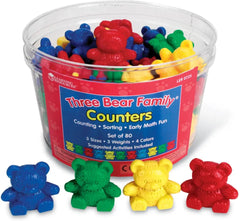 Three Bear Family Counters® Basic Set, 4 colours-Addition & Subtraction, AllSensory, Counting Numbers & Colour, Early Years Maths, Helps With, Learning Resources, Maths, Memory Pattern & Sequencing, Primary Maths, Sensory Seeking, Stock-Learning SPACE