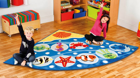 Under the Sea™ Corner Placement 2x2m Carpet-Corner & Semi-Circle, Kit For Kids, Mats & Rugs, Placement Carpets, Rugs, Underwater Sensory Room, World & Nature-Learning SPACE