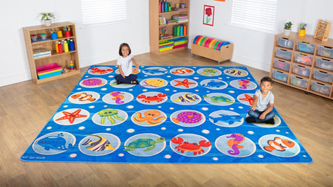 Under the Sea™ Large Square Placement 3mx3m Carpet-Kit For Kids, Mats & Rugs, Placement Carpets, Rugs, Square, Underwater Sensory Room, World & Nature-Learning SPACE