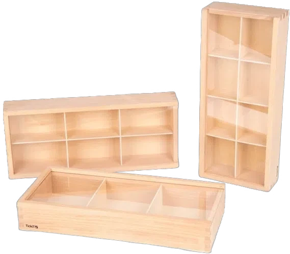 Wooden Discovery Boxes - Pk3-Forest School & Outdoor Garden Equipment, Stacking Toys & Sorting Toys, Stock, TickiT-Learning SPACE