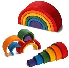 Wooden Rainbow Stacking Arches - Great for Montessori and Nurture Rooms-Baby Maths, Baby Wooden Toys, Early Years Maths, Engineering & Construction, Primary Maths, Rainbow Theme Sensory Room, S.T.E.M, Stacking Toys & Sorting Toys, Stock, TickiT-Learning SPACE