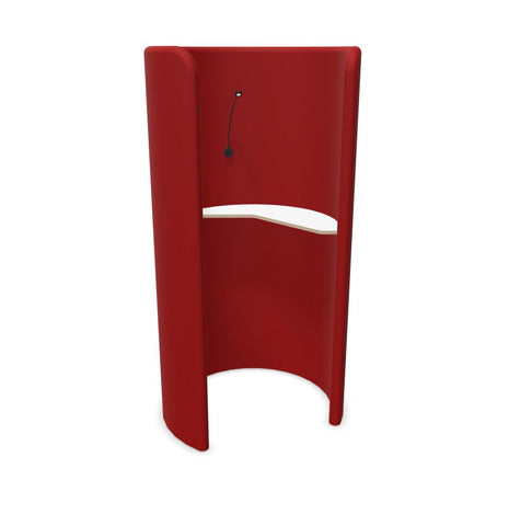 BuzziHug - Sound Reducing Privacy Booth-Buzzi Space, Dividers, Library Furniture, Noise Reduction-Red - TRCS 4207-White Laminate-With LED Light (+£350)-Learning SPACE