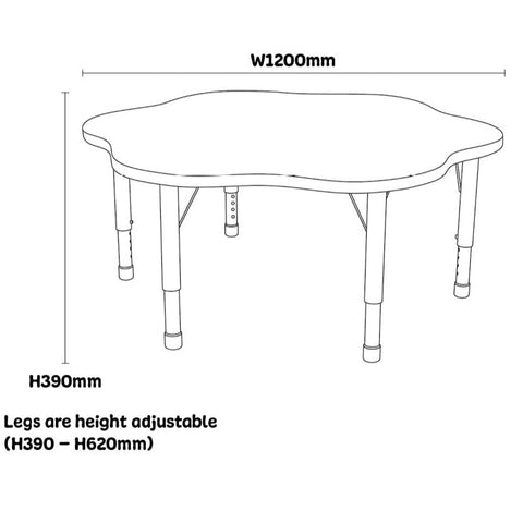 Milan Flower Table-Classroom Table, Flower, Furniture, Height Adjustable, Profile Education, Table-Learning SPACE