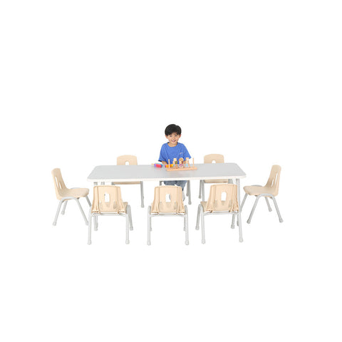 Modern Thrifty Rectangular Table - 4/6/8 Seater Options-Classroom Table, Furniture, Height Adjustable, Profile Education, Rectangular, Table-Learning SPACE